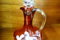 147-Cranberry-Glass-Decanter-with-White-Glass-Decor