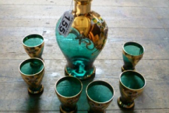 155-Small-Green-Decorated-Glass-Decanter-and-6-Glasses