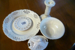 158-Creamware-Bowl-Candlestick-and-Pierced-Dishes