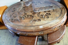 481-Large-Round-Carved-Top-Table-with-Glass-Top-and-Side-Tables-Under