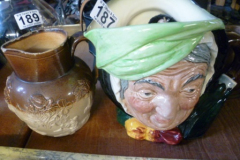 0187-Sara-Gamp-Royal-Doulton-Toby-Jug-and-Salted-Glazed-Hunting-Jug