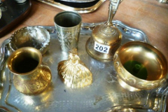 0202-Tray-inc-Brass-Handbell-Figure-Bowl-etc
