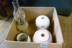 0254-Box-containing-Oil-Lamp-and-Light-Shades