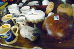 0317-Tray-inc-Tea-Pot-Mugs-Wooden-Fruit-etc