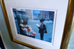0324-Framed-Rolf-Harris-Print-Man-Reading-Paper-Signed-6-of-295