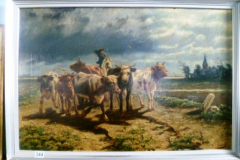 0344-Framed-Oil-Bringing-the-Cattle-Back-to-the-Ranch-signed-by-W-J-Dupont