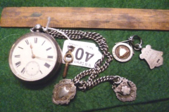 0402-Silver-Pocket-Watch-and-Chain-with-Silver-Pendants