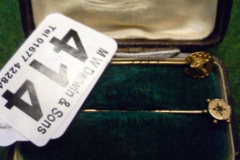 0414-2-Gold-Tie-Pins-One-Fox-Head-on-Horseshoe