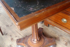0435-Pedestal-Leather-Top-Square-Table