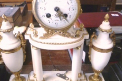 0091-Froche-FrenchGilt-Column-3-Piece-Clock-Set