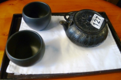 0127-Black-Cast-Tea-Pot-and-2-Cups-on-a-Tray