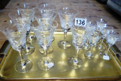 0136-Tray-of-Engraved-Royal-Brierley-Wine-and-Liqueur-Glasses
