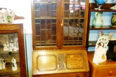 0441-Oak-Bureau-Bookcase-Leaded-Glass-to-the-Top