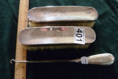 0401-Pair-of-Silver-Topped-Hair-Brushes-and-Boot-Hook