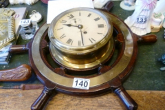 140-Ships-Wheel-Clock-and-Documentation-from-HMS-Garth