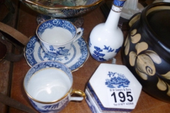 195-Assorted-Blue-and-White-Pill-Boxes-Cups-and-Saucers-etc