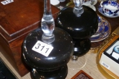 311-Pair-of-Black-Glass-Lidded-Urns