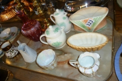 323-Tray-inc-Brass-Candlesticks-Cranberry-Vase-etc