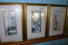 340-3-Framed-Watercolours-Of-Venice-by-Logan