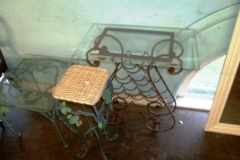 495-2-Glass-Top-Wrought-Iron-Tables-and-Stool