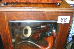0068-Glass-Front-Cabinet-containing-Pipes-and-Cigarette-Box
