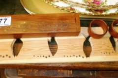 0077-Pair-of-Treen-Napkin-Rings-Pencil-Box-and-Fish-Plaque
