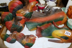 0284-Tray-of-Wooden-Hens-and-Fish