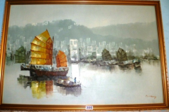 0305-Gilt-Framed-Painting-of-a-Chinese-Junk