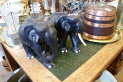 133-Pair-of-Vintage-Black-Wood-Elephant-Figurines