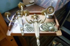 182-Assorted-Lot-Incl.-Brass-Wall-Mounted-Candlesticks-and-Horse-Brasses