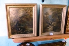 363-Pair-of-Gilt-Framed-Oil-Paintings-of-Woodland-Streams