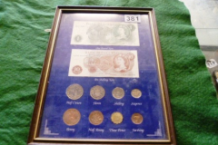 381-Framed-Collection-of-GB-Pre-Decimal-Currency-Farthing-to-1-Note