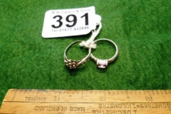 391-Two-Rings-with-Mounted-Stones