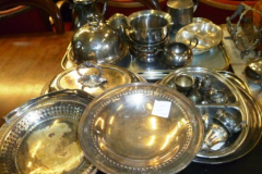 218-2-Trays-of-Plated-Ware-inc-Tea-Pots-Bowls-etc