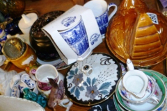 280-Tray-with-Ringtons-Mugs-Lurpak-Butter-Dish-Figures-etc