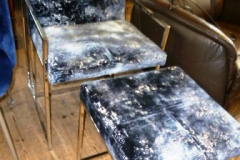 434-Blue-and-Silver-Patterned-Chair-and-Matching-Footstool