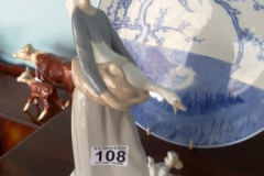 108-Lladro-Figurine-Lady-with-Dog-and-Goose