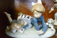 114-Lladro-Figurine-Girl-with-Puppies