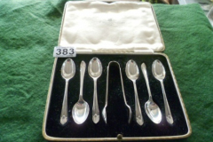 383-Cased-Set-of-6-Silver-Teaspoons-and-Sugar-Tongs