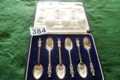 384-Cased-Set-of-6-Silver-Apostle-Spoons
