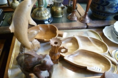 0171-Carved-Wooden-Dolphin-Elephant-etc