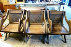 0463-Set-of-3-Carved-Back-Armchairs
