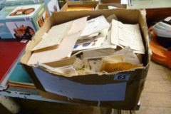 063-Box-of-Loose-World-Stamps-FDCs-Share-Certificate-etc