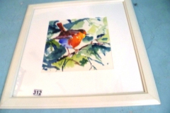 312-Framed-Watercolour-of-a-Robin