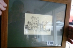 338-Fred-Lawson-Framed-Pen-Drawing-A-Castle