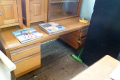435-Glass-Fronted-Cupboard-and-Teak-Kneehole-Desk