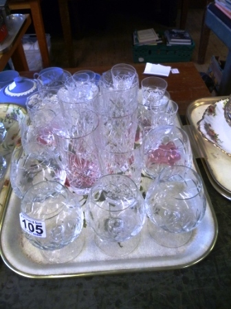 105-Assorted-Cut-Glass-Incl.-Brandy-Balloons-and-Tumblers
