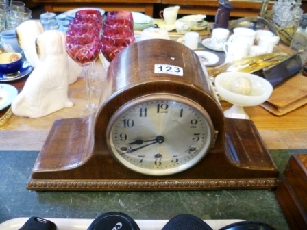 123-Oak-Napoleon-Shaped-Mantle-Clock
