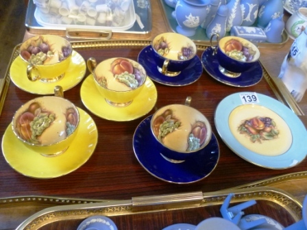 139-Six-Aynsley-Cup-Saucers-plus-1-Plate