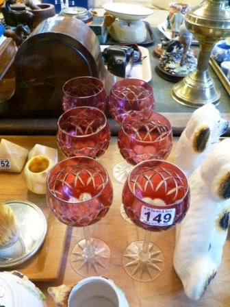 149-Six-Cranberry-Wine-Glasses